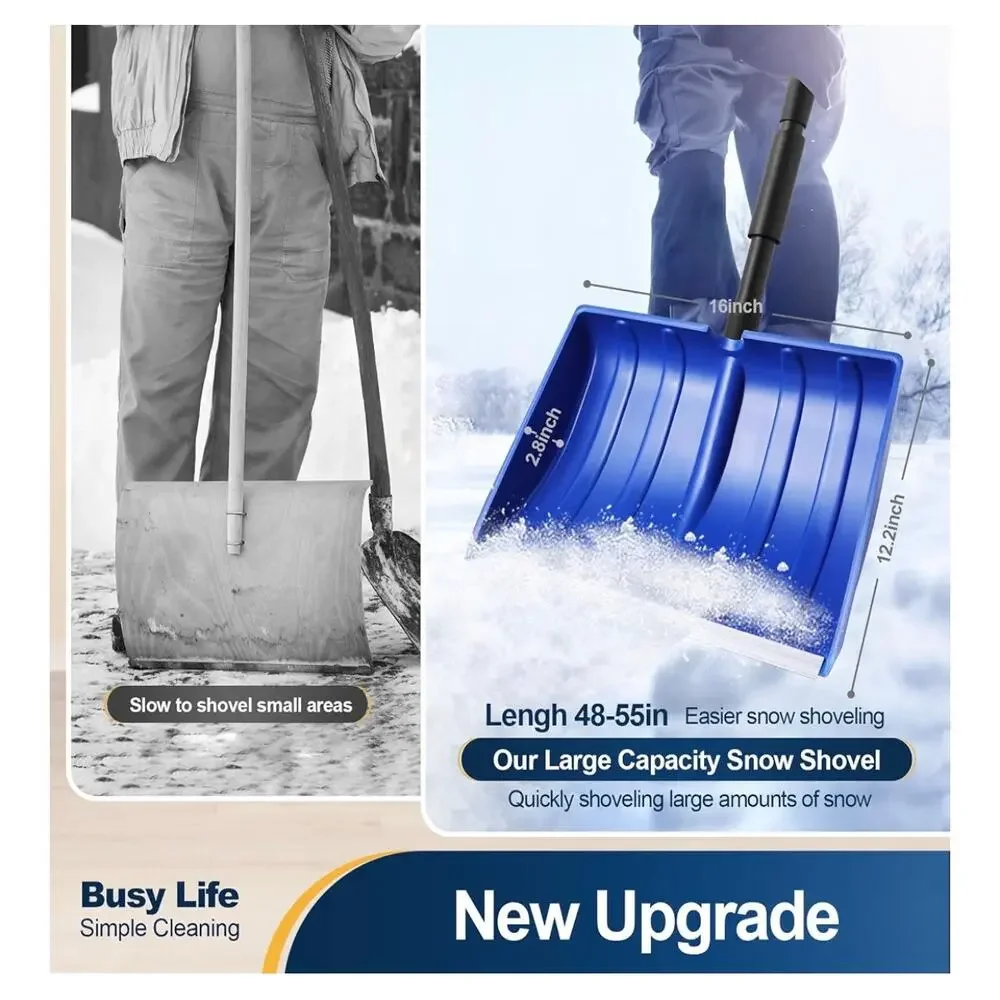 Large Capacity Snow Shovel with Adjustable Handle – 16